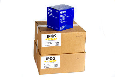 Restaurant Printer Supply Bundle — Thermal + Bond + 10 Genuine Epson ERC-38BR Ribbons