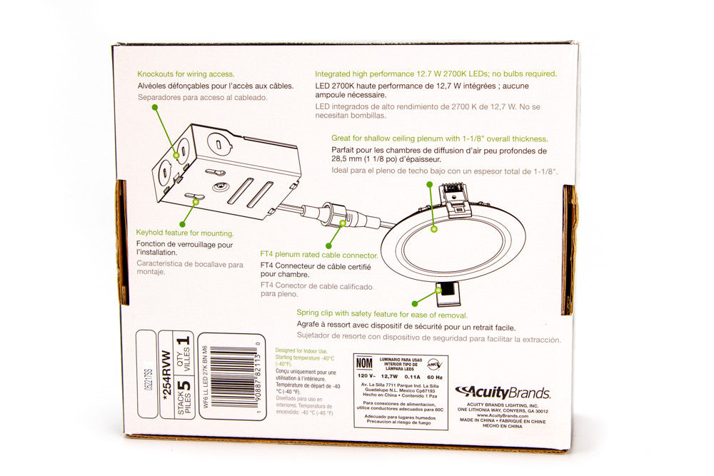 Lithonia Lighting WF6 LL LED 2700K BN M6 6-Inch Dimmable Ultra Thin Low Lumen LED Module Recessed Ceiling Downlight, 780 Lumens, Brushed Nickel