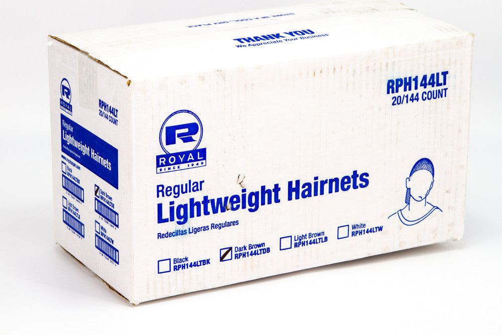 Royal Regular Lightweight Hairnets Black RPH144LT (144 Count)